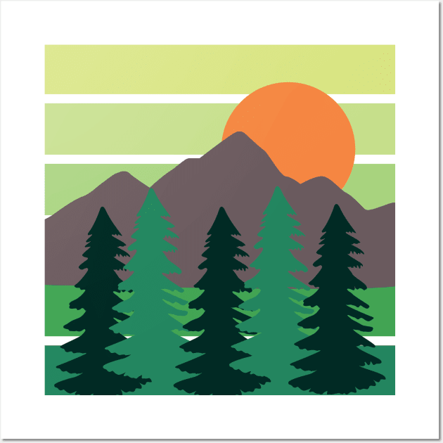 MOUNTAIN LANDSCAPE ILLUSTRATION Wall Art by STUDIOVO